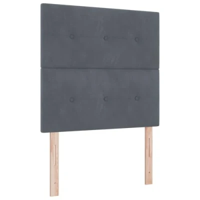 Image of vidaXL Dark Grey Velvet Upholstered Headboard Adjustable Height 100x128 cm, Ideal for Bedroom Decor