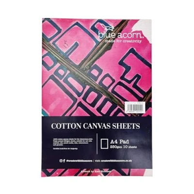 Image of Blue Acorn Canvas Pad, White, A4