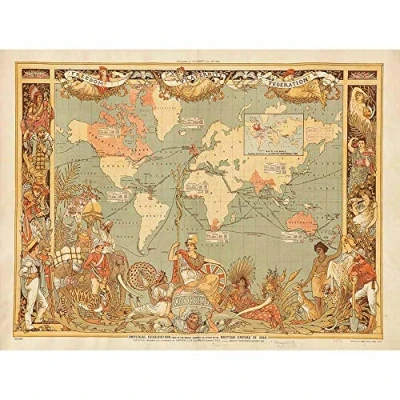 Image of Wee Blue Coo Maps British Empire 1886 Imperial Illustrated People World Art Print Poster Wall Decor 12X16 Inch