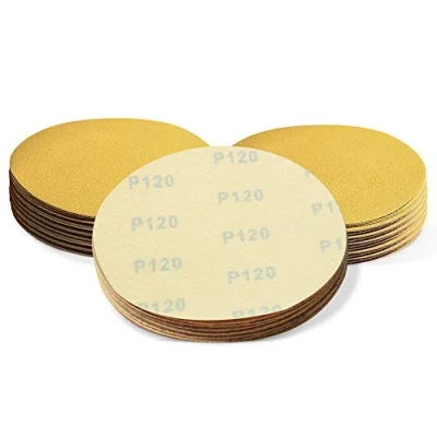 Image of SPEEDWOX 50 Pcs 6 Inches Sanding Discs 120 Grit Dustless Hook and Loop Sandpaper for Random Orbital Sander Yellow Finishing Automotive Woodworking