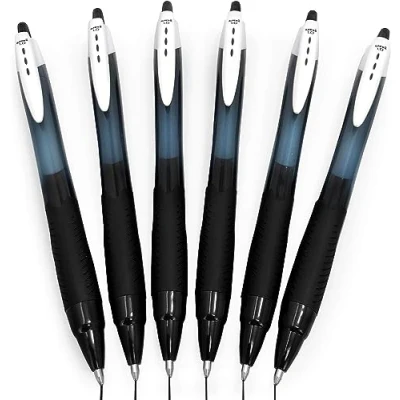 Image of Uni Ball Jetstream Sport SXN 150S Retractable Rollerball Pen 1.0mm Black Pack of 6