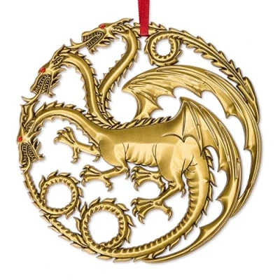 Image of Papyrus Game of Thrones Christmas Ornament with Blank Card (Targaryen Sigil)