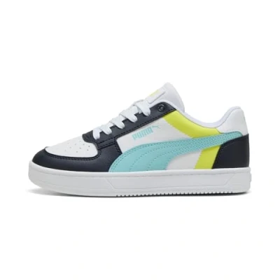 Image of PUMA CAVEN 2.0 Block JR Sneaker, White Safe Lake New Navy, 4 UK