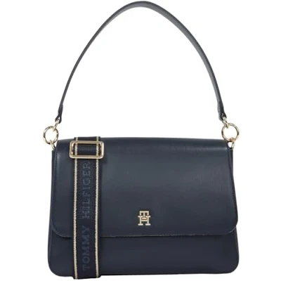 Image of Tommy Hilfiger Women&#039;s Joy Shoulder Bag with Logo, Blue (Space Blue), One Size