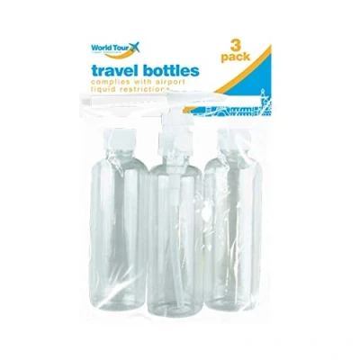 Image of 4pc Travel Bottle Set Plus Bag Liquid Hand Luggage Airport Plane Flight Standard