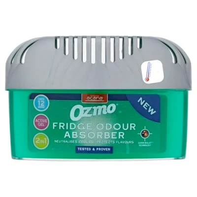 Image of Ozmo 2 in Fridge Odour Absorber 200g Lasts 12 Weeks Neutralises Odours &amp; Protects Flavours Safe Temperature Indicator