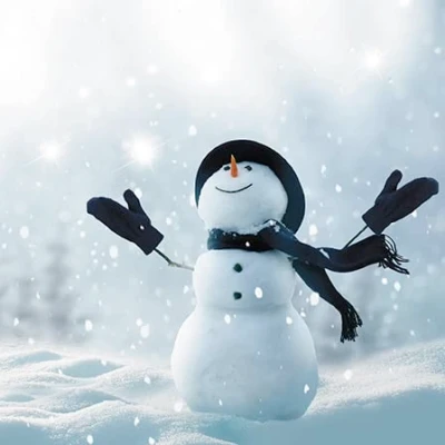 Image of Darkroom Photographic Open Christmas Greeting Card Happy Snowman In Falling Snow From The Great British Company