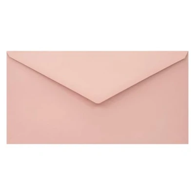 Image of Netuno 25 Long Pale Pink envelopes DL 110x220 mm 4.33x8.66 inches 110gsm Woodstock Cipria eco Friendly Recycled Paper Coloured Pour Invitations Greeting Cards Weddings