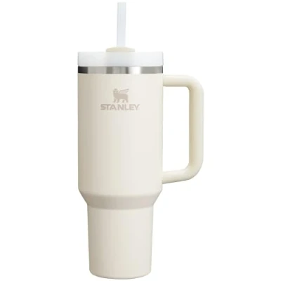 Image of STANLEY Quencher H2.0 FlowState Stainless Steel Vacuum Insulated Tumbler with Lid and Straw for Water, Iced Tea or Coffee, Smoothie More, Cream 2.0, 40oz