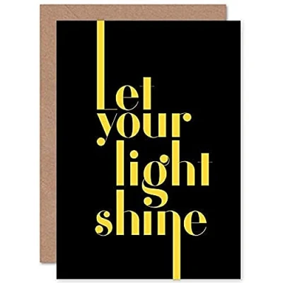 Image of Wee Blue Coo Extended Yellow Let Your Light Shine Greetings Card