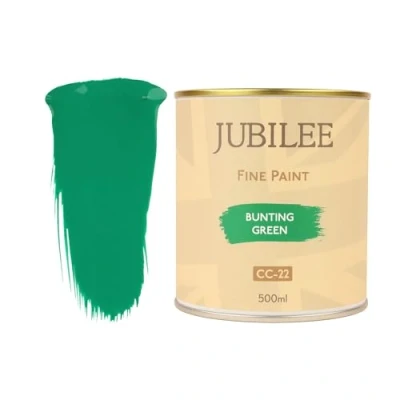 Image of Guild Lane Jubilee Fine Paint Bunting Green Furniture, Metal, Fabric, Glass &amp; More Indoor Outdoors Water Based Acrylic 500ml