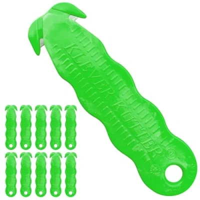 Image of Klever Kutter Kleen Antimicrobial, Unique Double Hook Design Disposable Safety Cutter Pack of 10