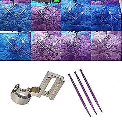 Image of Free Motion Quilting Rulers and Templates Set, Incuding 8pcs Rulers, 1pcs Low Shank Ruler Foot, 1pack TrueCut Non Slip Adhesive Rings Grips,and 3pcs Little Foot TPT