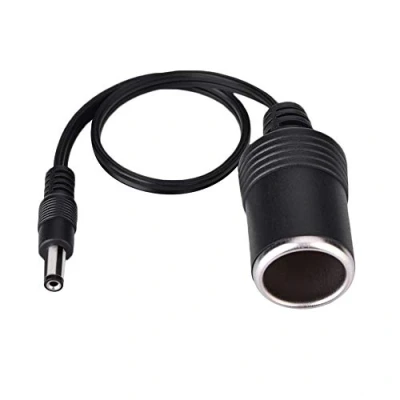 Image of Bewinner Car Cigarette Lighter Extension Cable Plug, 12V 24V DC 5.5mm x 2.1mm Cable, Female Plug to Socket Converter Adapter Cord, 30cm / 11.8in