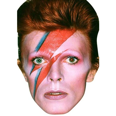 Image of FoxyPrinting David Bowie 80s Celebrity Music Star Cardboard Party Face Mask Fancy Dress