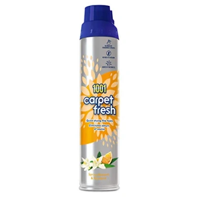 Image of 1001 Carpet Fresh Spray Spring Blossom &amp; Mandarin Fragrance, Hours Of Freshness, For Use On Carpets, Rugs Upholstery, 300ml Can