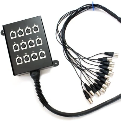 Image of Loops PRO QUALITY 20m 12 Way XLR 3 Pin Multicore Loom/Snake Cable Touring Stage Box