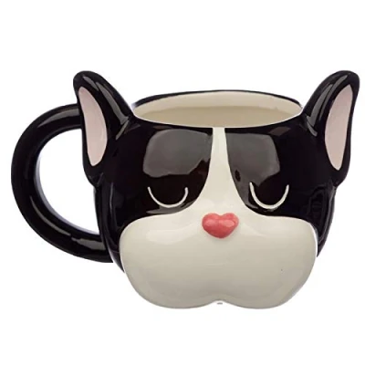 Image of Caribou Living French Bulldog Novelty 3D Dog Shaped Mug Cup for Hot Drinks, Tea, Coffee, Chocolate Beverage