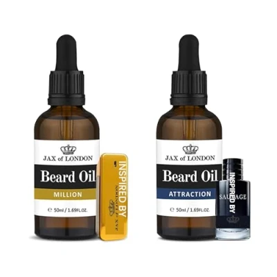 Image of Inspired Beard Oil Scented Aftershave For Growth and Conditioning With Organic Coconut, Avocado oil, Almond Jojoba Argan Vitamin E (Million Attraction)