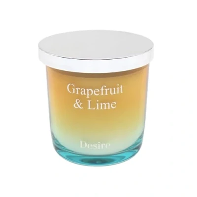 Image of Lesser &amp; Pavey Grapefruit Lime Boutique Scented Candle in Ombre Glass Jar 36 Hour Burn Time Stylish Home Decor Hand Poured