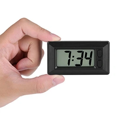 Image of LCD Desk Clock, Mini dashboard Adhesive Digital Table Car Electronic Date Time Calendar Display Clock for