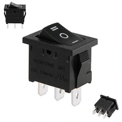 Image of Sourcingmap SPDT 3P 3 Position On Off Toggle Wiring Boat Rocker Switch Black AC 125V/12A 250V/10A