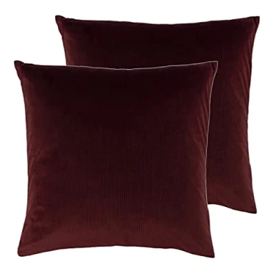 Image of furn. Aurora Twin Pack Polyester Filled Cushions, Oxblood, 45 x 45cm