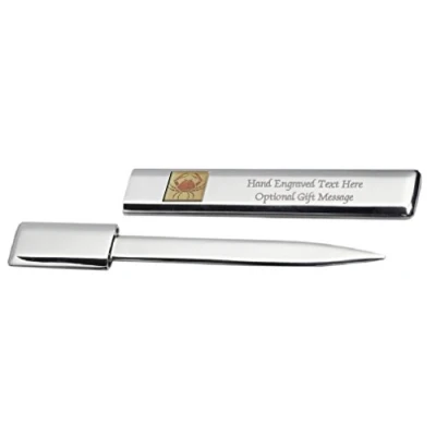 Image of Engraved Post Letter Opener Cancer Birthday Zodiac Star Sign
