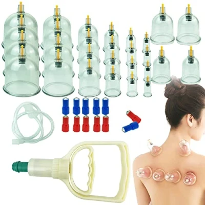 Image of 26 Cupping Cups Sets Biomagnetic Traditional Professional Chinese Therapy Massage Vacuum Set Household Pull Out Kit/Hijama Suction