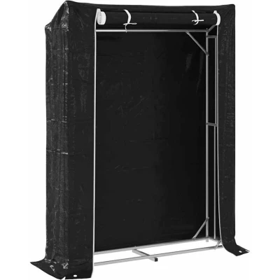 Image of vidaXL Firewood Rack with Rain Cover 150x40x200 cm Galvanised Steel