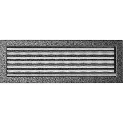 Image of KRATKI Ventilation Grille 17 x 49 cm Black/Silver with Blinds