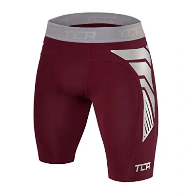 Image of TCA Men&#039;s CarbonForce Pro Compression Base Layer Shorts Thermal Under Gear Cabernet, XL