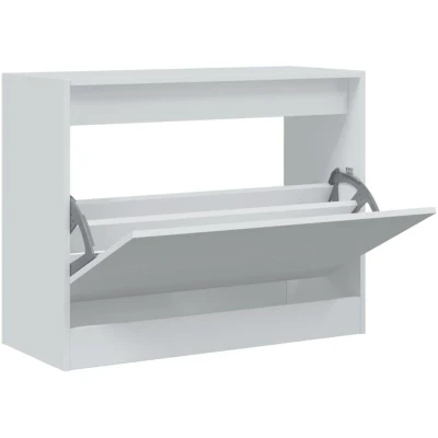 Image of vidaXL Shoe Cabinet White 80x34x63 cm Engineered Wood