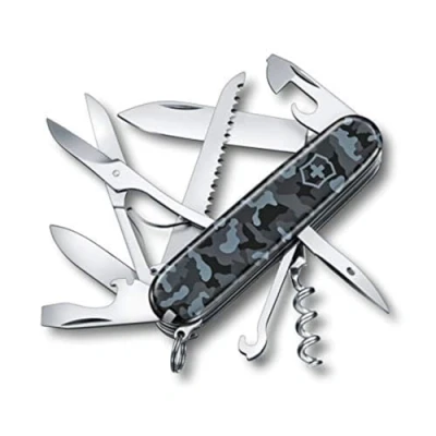 Image of Victorinox, Huntsman, Swiss Army Pocket Knife, Medium, Multi Tool, Camping, 15 Functions, Blade, Corkscrew, Can opener