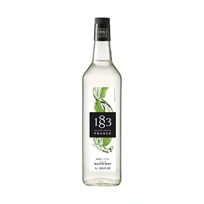 Image of 1883 Maison Routin Premium Mojito Mint Syrup for Cocktails, Mocktails, Coffee &amp; Iced Tea Glass 1L