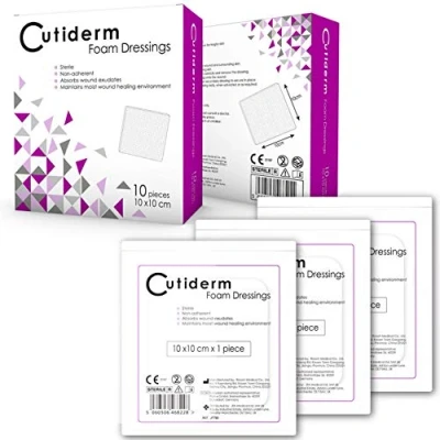 Image of Cutiderm Foam Non Adhesive Sterile Wound Dressing 10cm x Pack of 10 Dressings