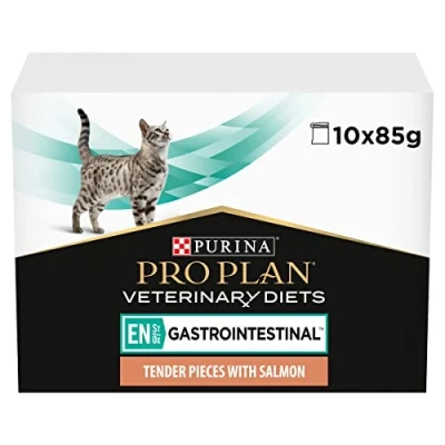 Image of PRO PLAN VETERINARY DIETS EN Gastrointestinal Wet Cat Food Salmon 85g, Pack of 4