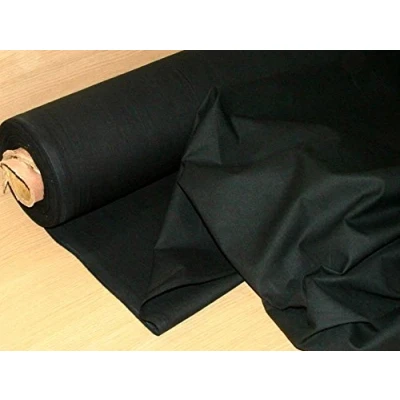Image of Pandoras Upholstery 3 Metres Black Flame Retardant Calico Fabric Curtain Craft