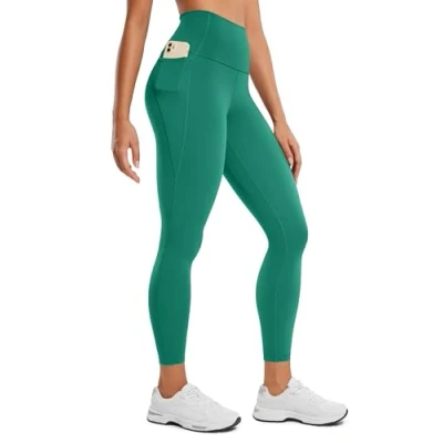 Image of CRZ Yoga Women&#039;s Butterluxe 25&#039;&#039; Gym Leggings with Pockets High Waisted Workout Buttery Soft Pants Cascadia Green 16
