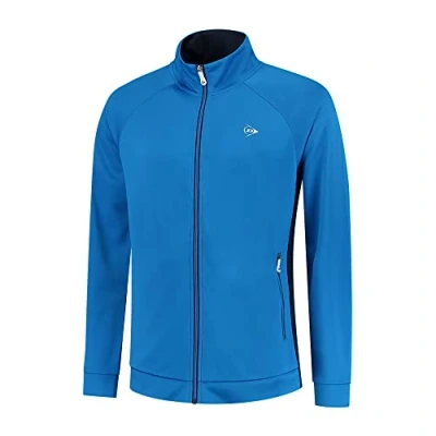 Image of Dunlop Club Mens Knitted Jacket Tennis Shirt, Nero/Bianco, M