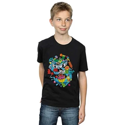 Image of DC Comics Boys Teen Titans Go Candy Mania T Shirt Black 5 6 Years