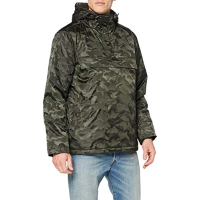 Image of Urban Classics Men&#039;s Tb1802 padded Camo Pull Over Jacket, Green (Dark Olive 551), S