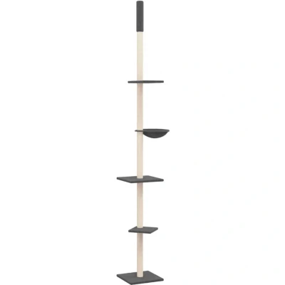 Image of vidaXL Floor to Ceiling Cat Tree Dark Grey 263.5 289.5 cm