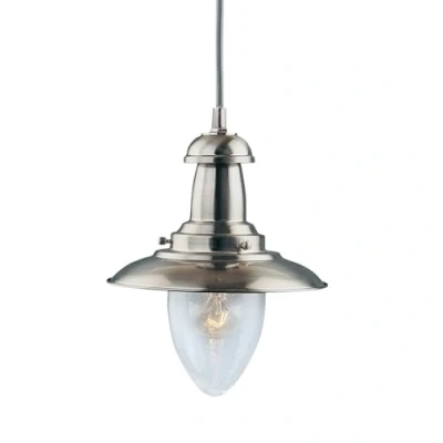 Image of Modern Fishermans Pendant Ceiling Light Satin Silver