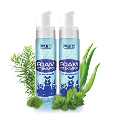 Image of Wahl No Rinse Shampoo, Shampoo for Pets, Smartgroom, Pet Grooming at Home, Easy to Use Refresh Cleanser, Foaming, Alternative Bathing 200 ml (Pack of 2)