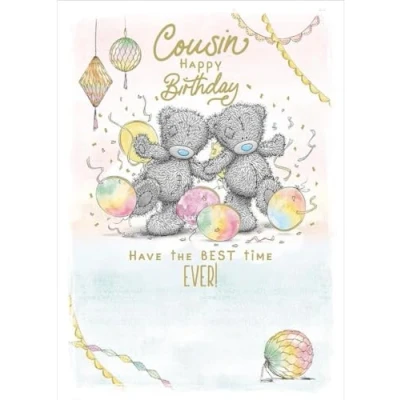 Image of Me to You Tatty Teddy Happy Birthday Cousin Cute Greetings Card Official Collection