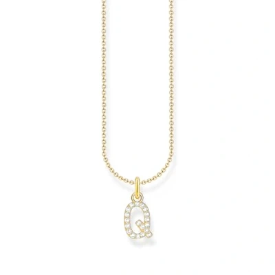 Image of THOMAS SABO Letter Q Necklace 925 Sterling Silver with Zirconia KE2256 051 14