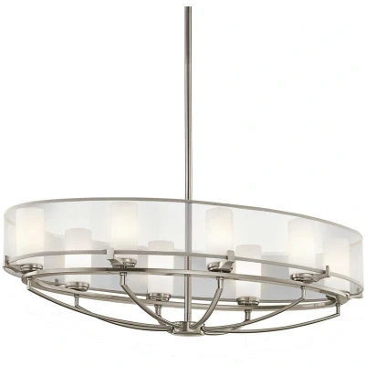 Image of Saldana 8 Light Multi Arm Chandelier Classic Pewter Finish, G9