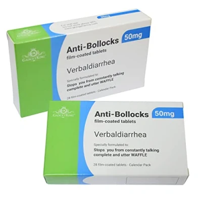 Image of JOKE PILL MEDICATION TABLET BOX Xmas Gift Prank Birthday Card wrapper Unusual April Fools Secret Santa 40th 50th 60th 21st Rude Mens Ladies For Him Her Boss (Anti Bollocks)