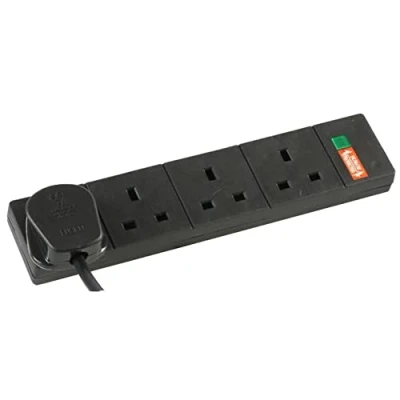 Image of Pro Elec 4 Gang Surge Protected Extension Lead, Black 5m